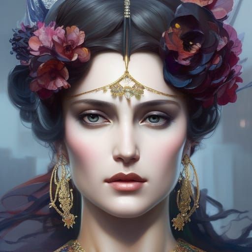 Woman in Silk Gown, Hyperdetailed Masterpiece