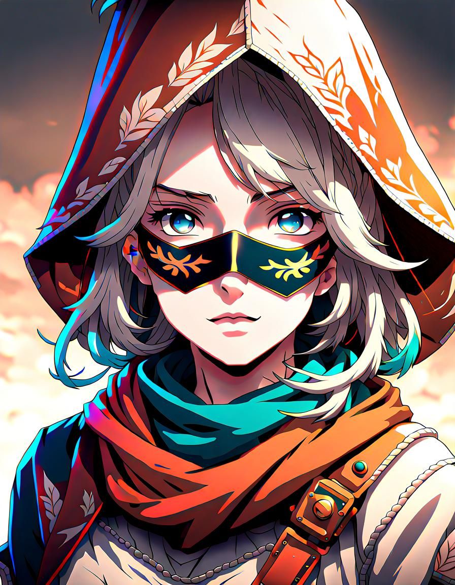 Cute Anime Bandit in Detailed Fantasy Art