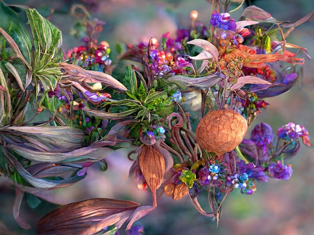 Botanical Dreamscape: A Luminous 3D Render