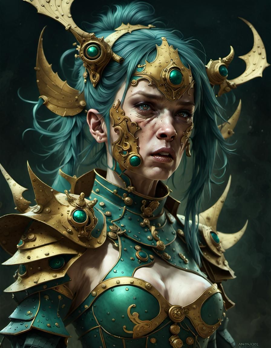 Crying Lancer: Dark Fantasy Digital Art