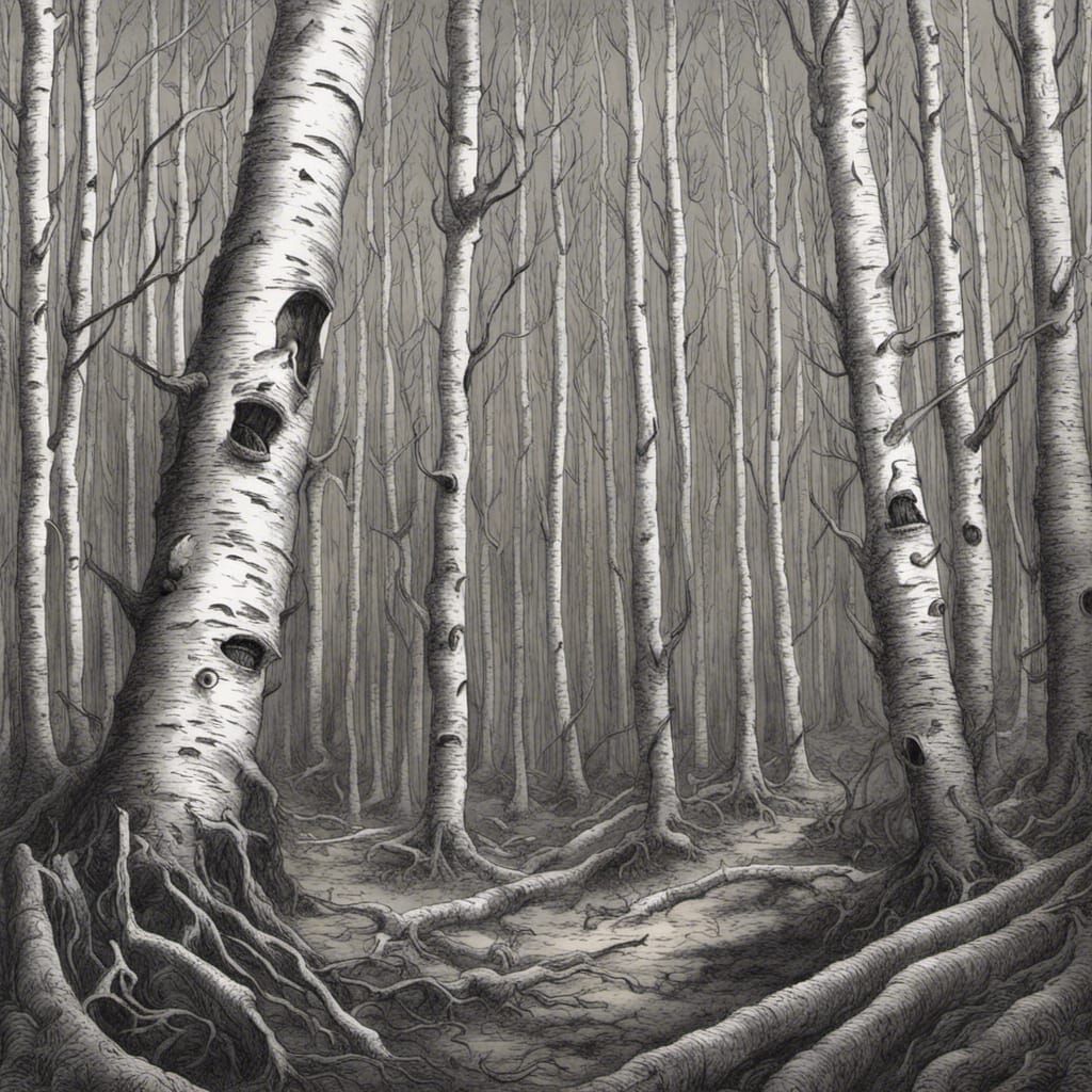 This birch forest knows many secrets.