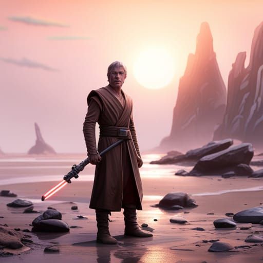 Elfish Jedi Knight Concept Art in Star Wars Style