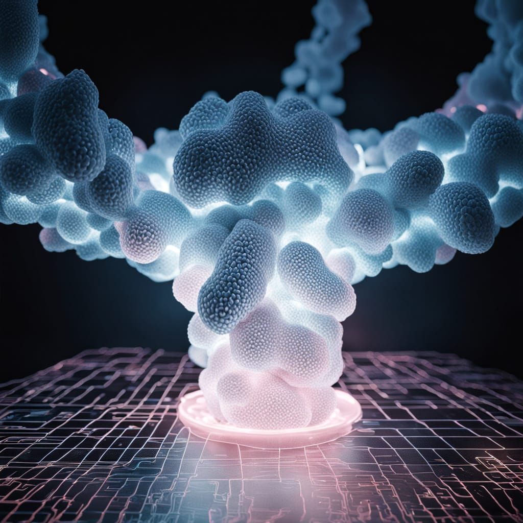 Bioluminescent AI Organism in Evolving Matrix