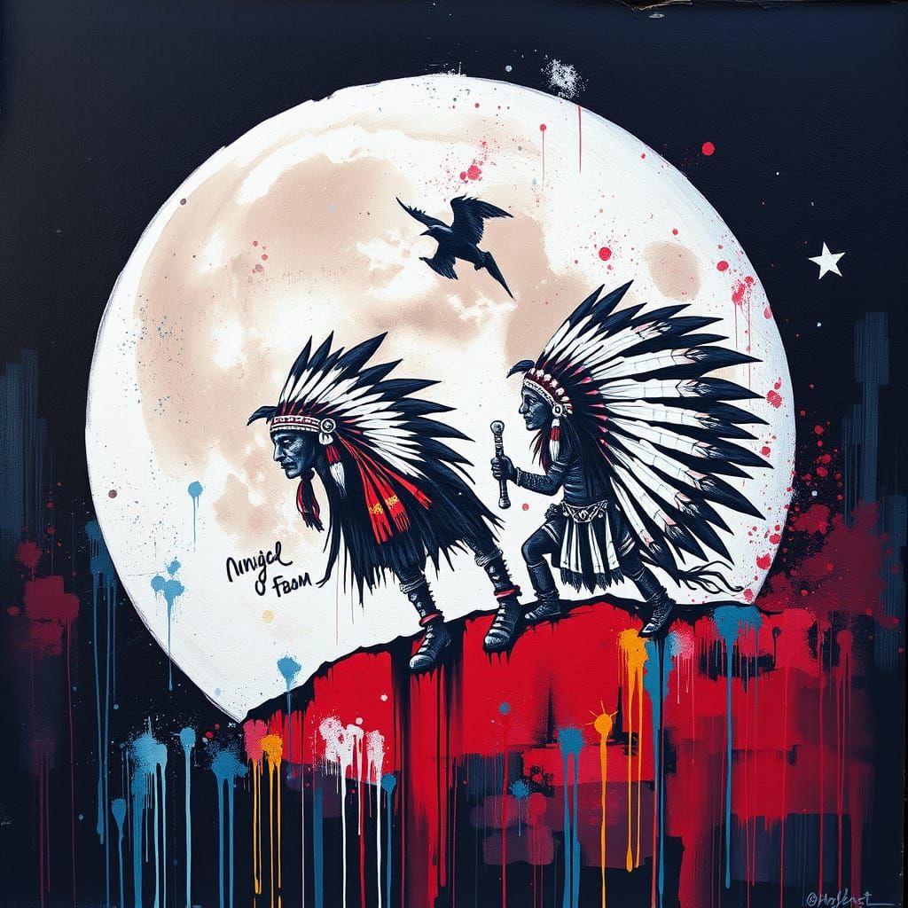 Moonlit Tribes in Vibrant Action