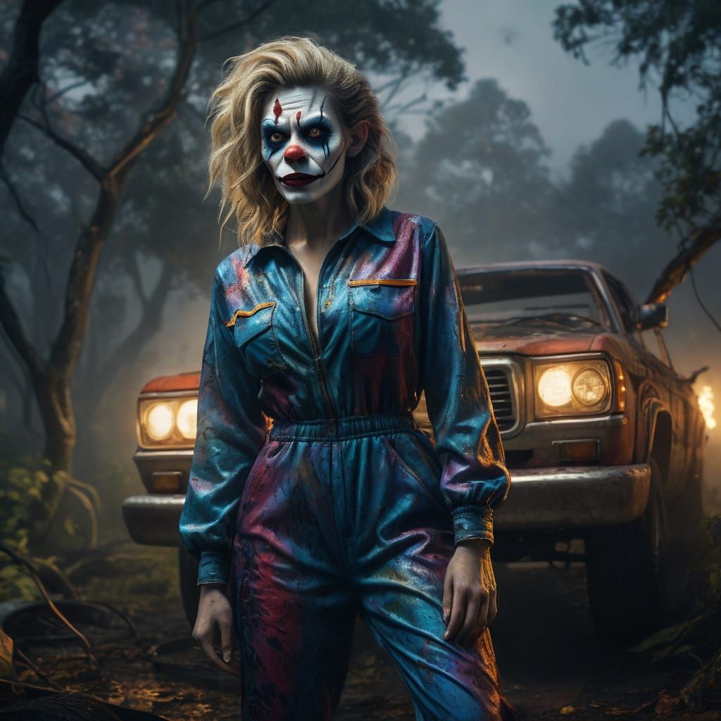 Ethereal Fantasy Portrait of a Zombie Monkey Monster Clown