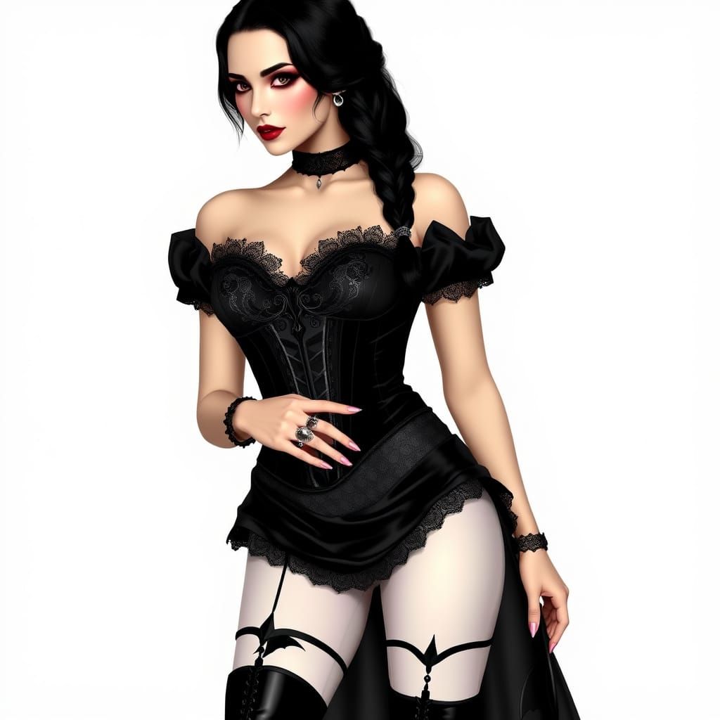 Gothic Vampire Serana in Victorian Style