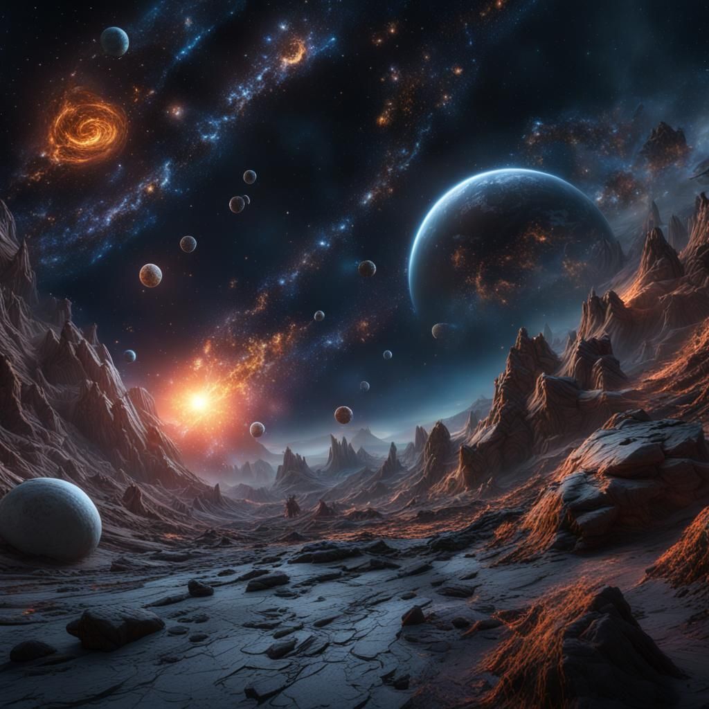Cosmological Constant: Detailed Matte Painting in 8k