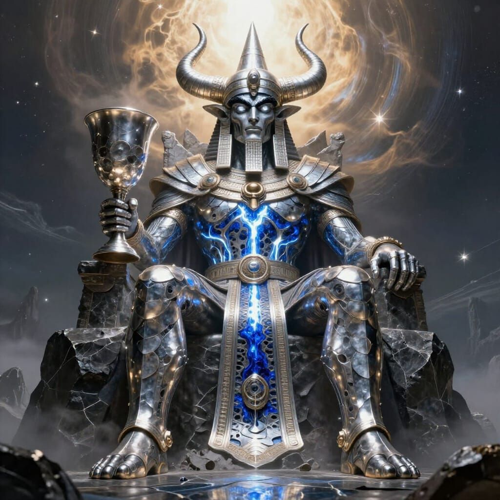 Primordial King Alalu Enthroned in Silver-Lead Glory