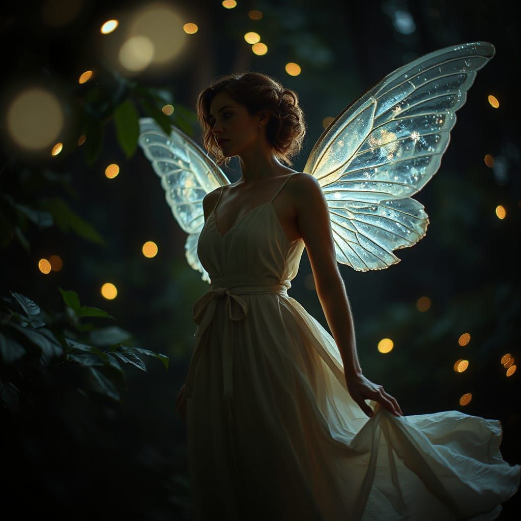 Ethereal Fairy in Jungle, Pre-Raphaelite Style