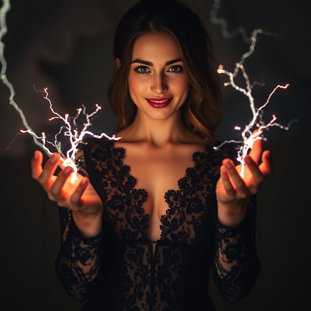 Ethereal Sorceress Harnesses Electric Power