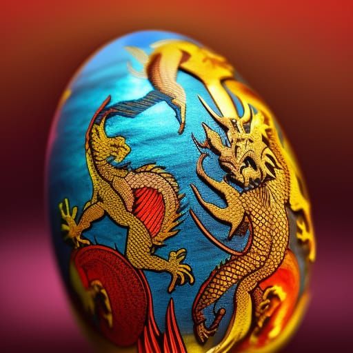 Colorful Dragon Egg with Intricate Details