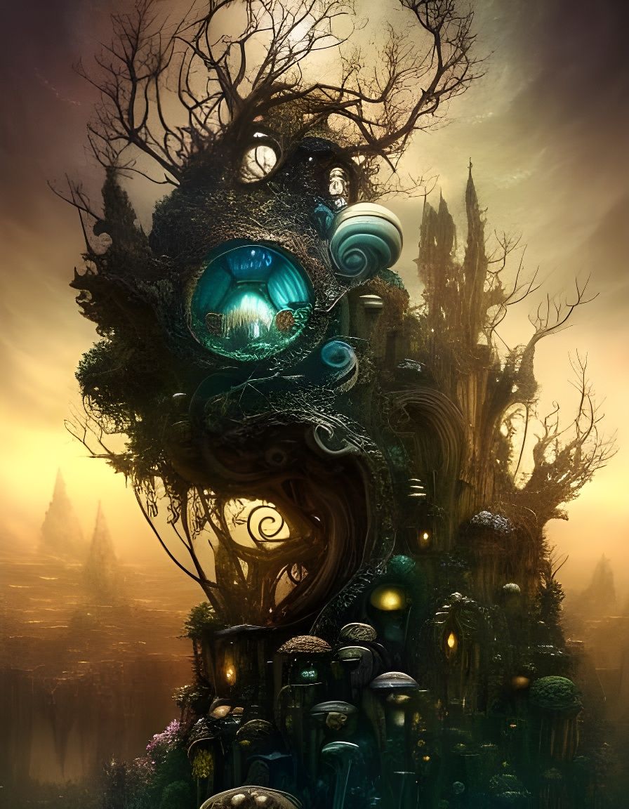 Magic Shroom City Built Inside Nature Portal