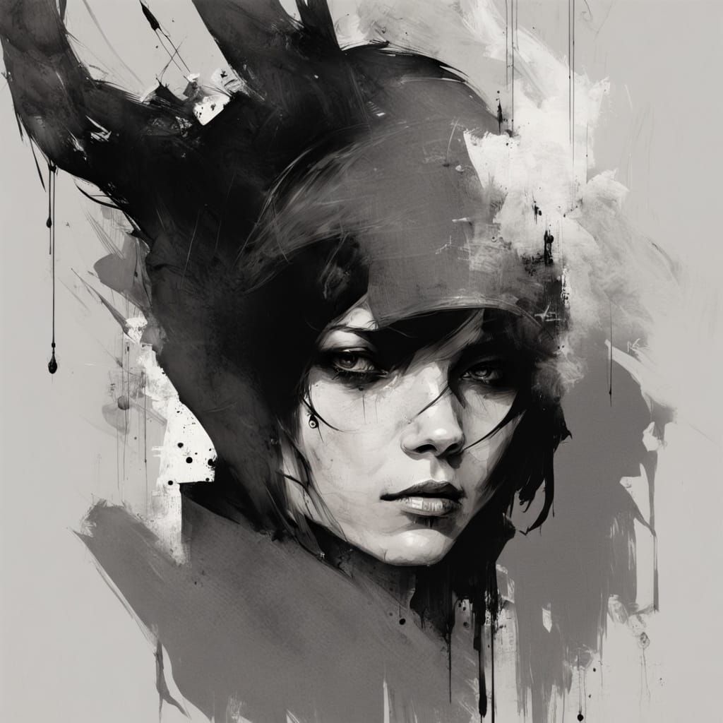 Eerie Grayscale Portrait of a Lost Soul