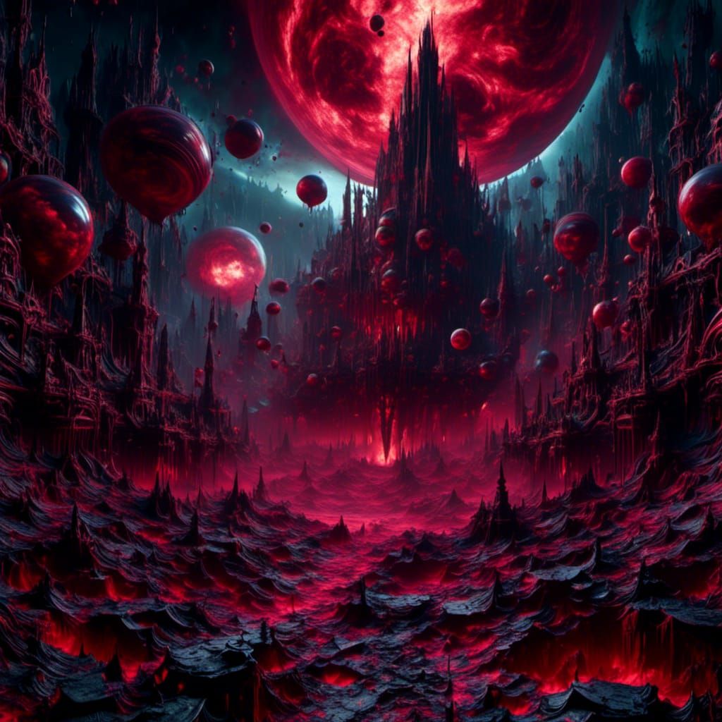 Cosmic Horror Kingdom Floating in Space