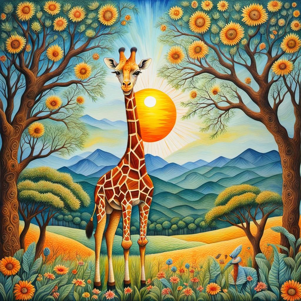 Vibrant Jungle Scene in Impasto Style