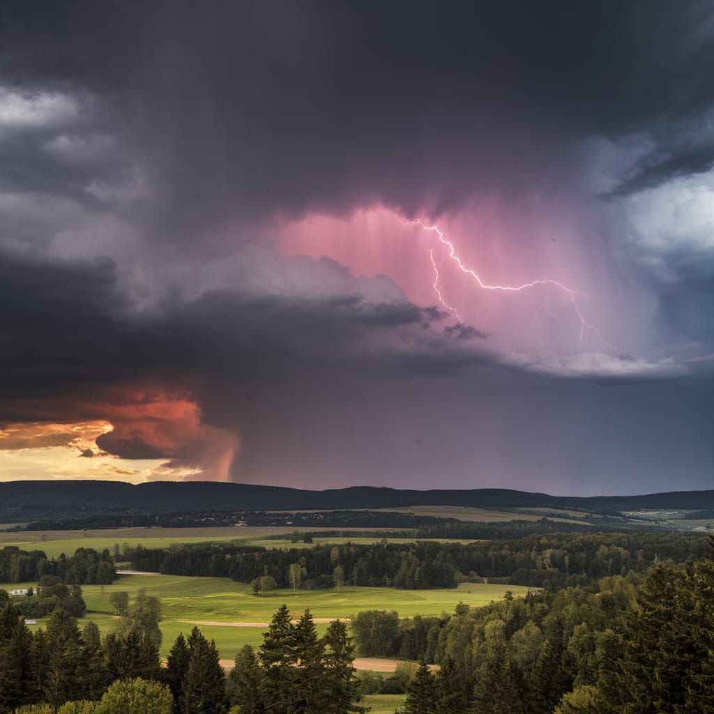 Majestic Celestial Stormscape in Vibrant Hues