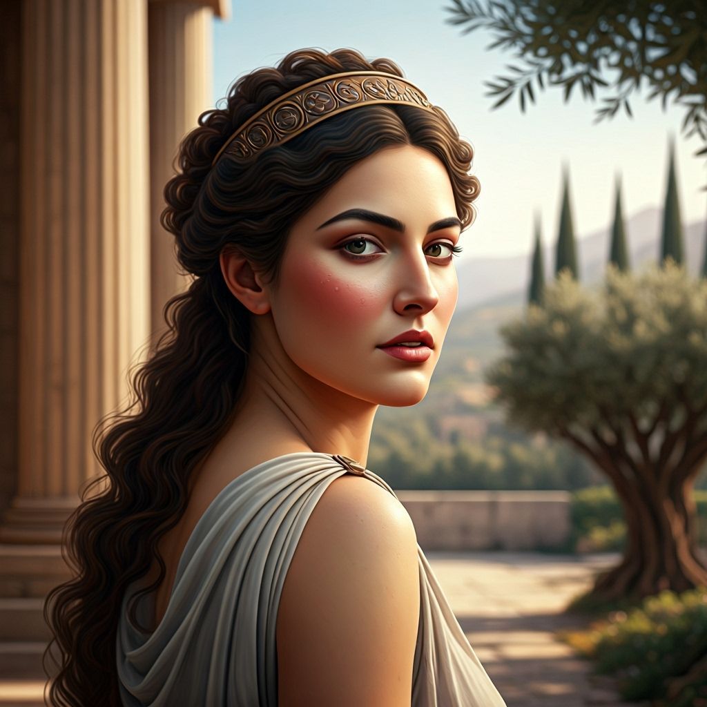 Ancient Greek Woman Portrait in Photorealistic Style