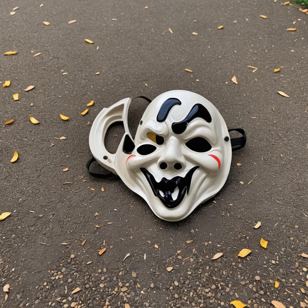 Scream Mask Amusements in the Playground