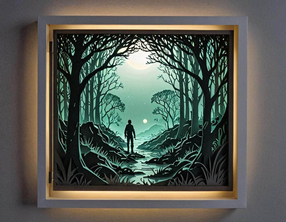 Sci-Fi Papercut Light Frame with Backlighting