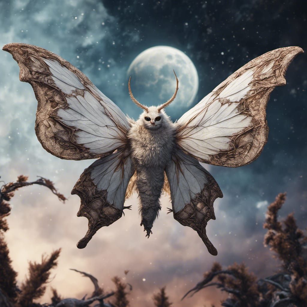 White Witch Moth Soaring to the Moon
