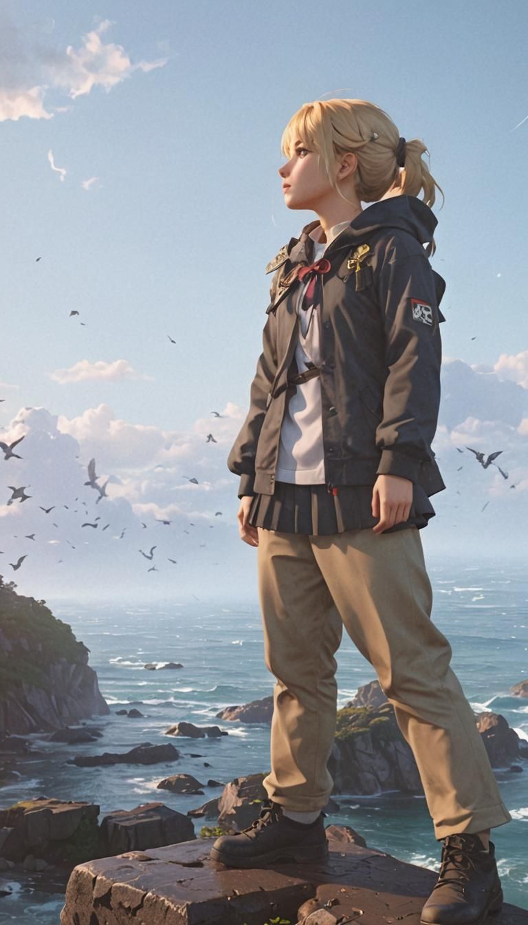 Angels Protect Tiny Girl From Death: Anime 3D Art