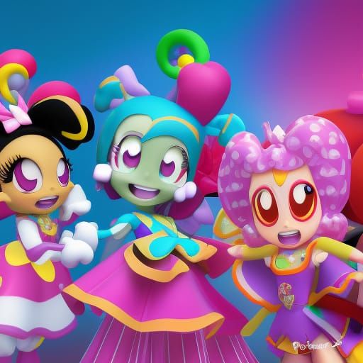 Colorful Precure Characters in 3D Digital Art