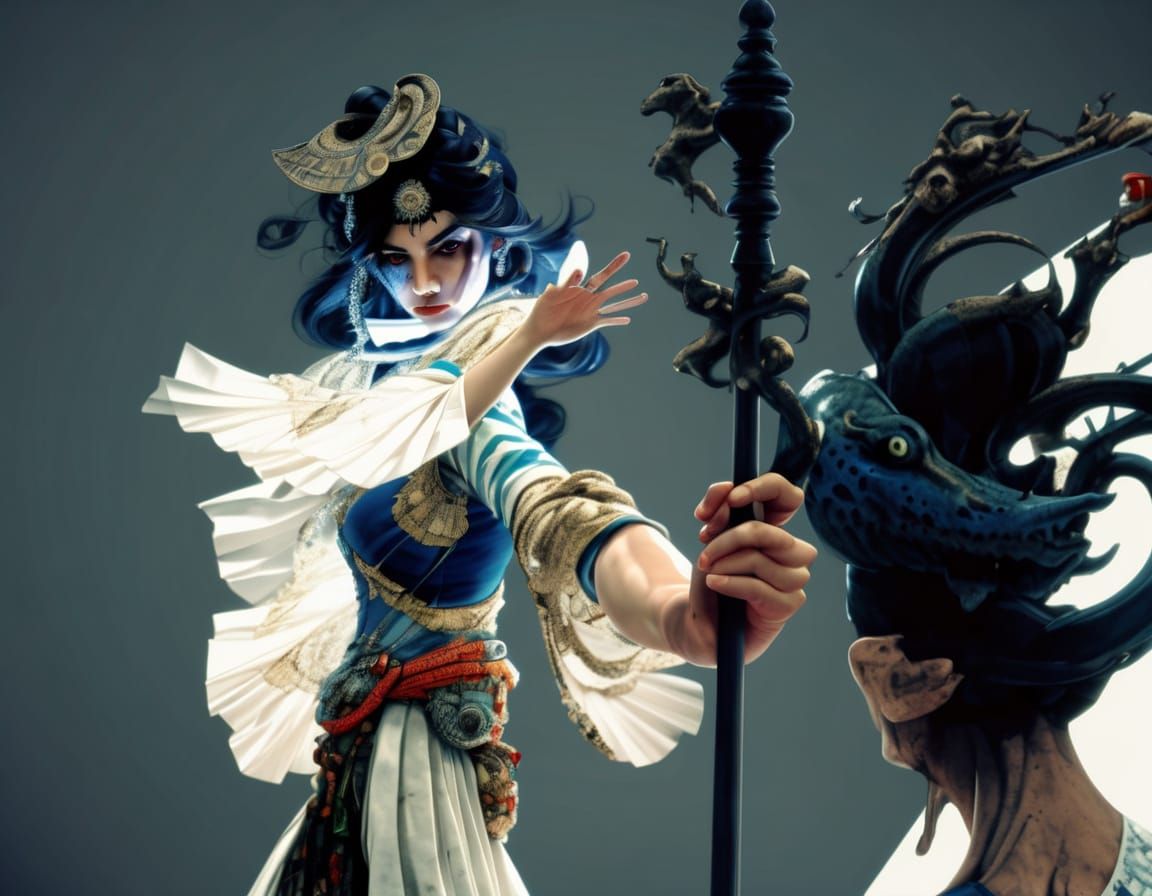 Social Realism Propaganda Poster of Man Listening to Music