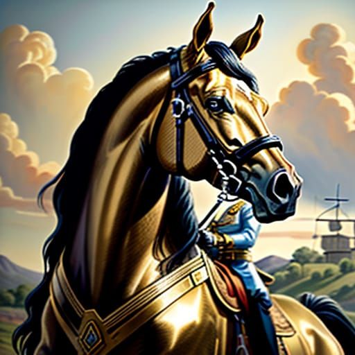 Don Quixote Rides Forth in Romanticism Oil Painting