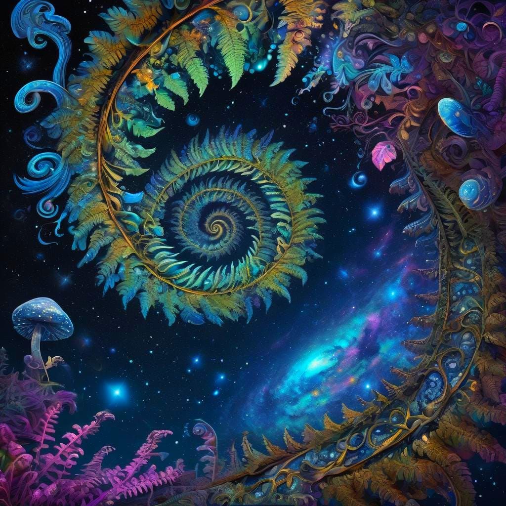 Fractal Patterns in Nature Merge Into Cosmic Sky