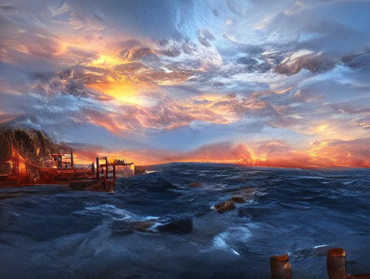 Beautiful Sunset Over the Ocean