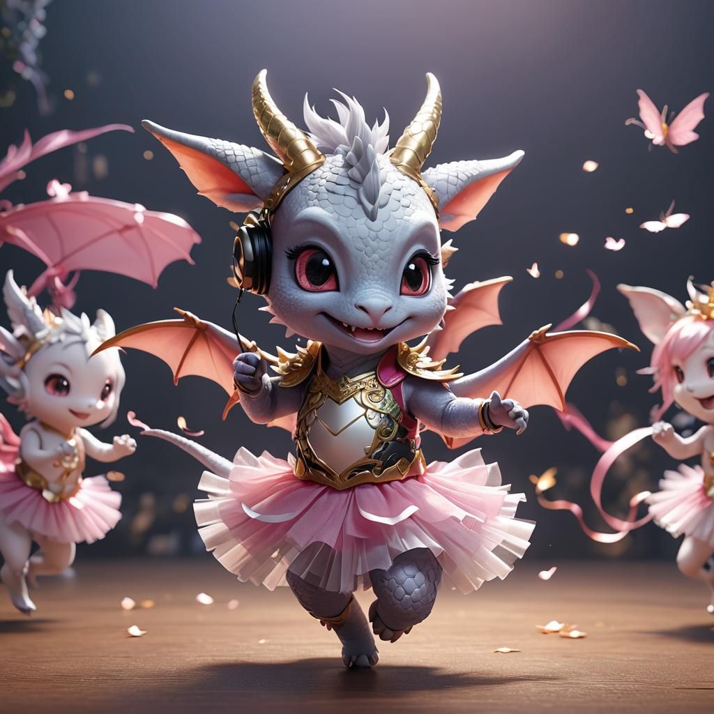 Baby Dragon Dancer in Anime Style