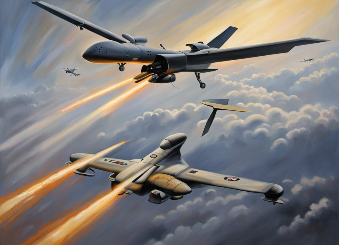Dramatic Drone Collision Avoidance: Realistic Oil Painting