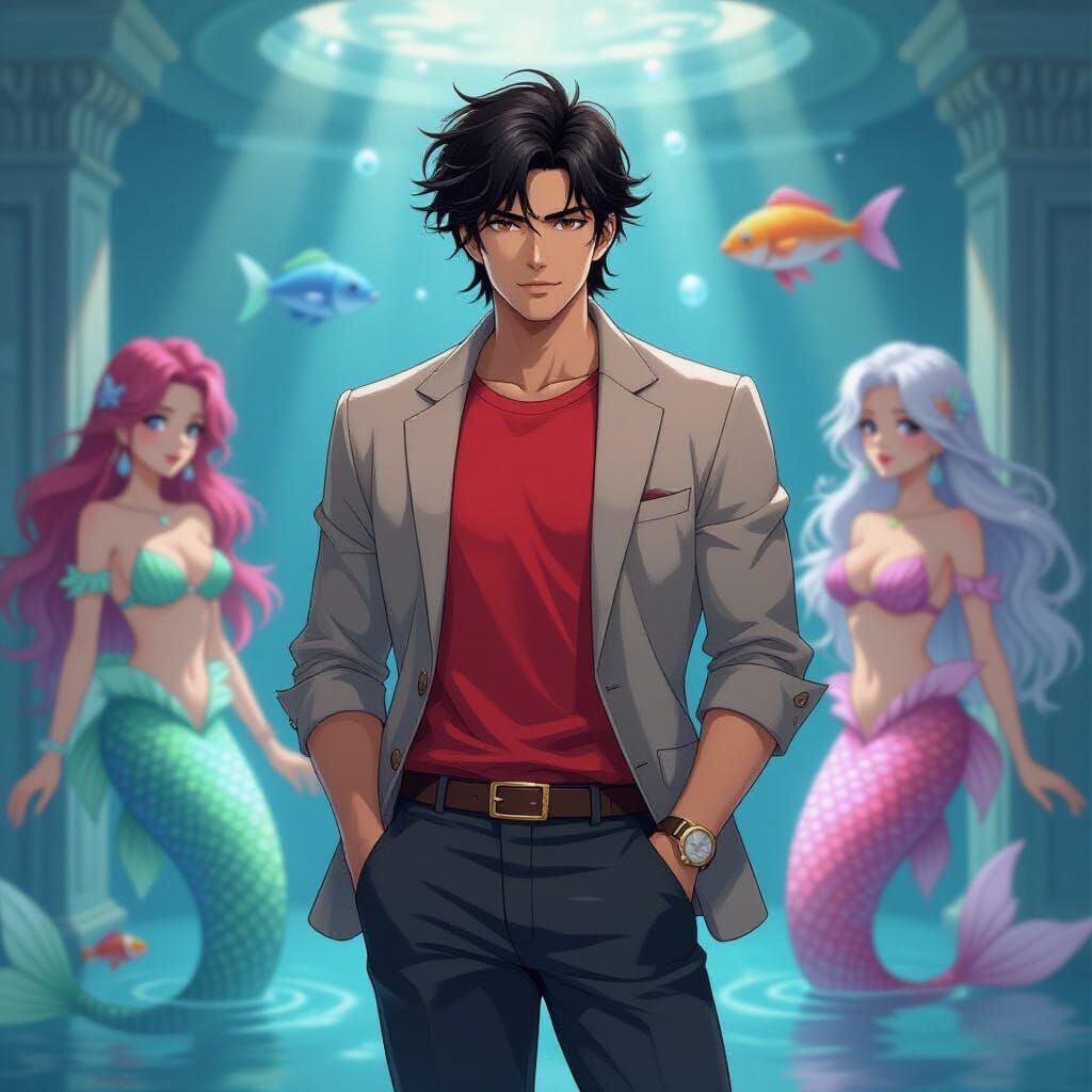 Ryo Saeba Meets Mermaids in Lavish Bathroom