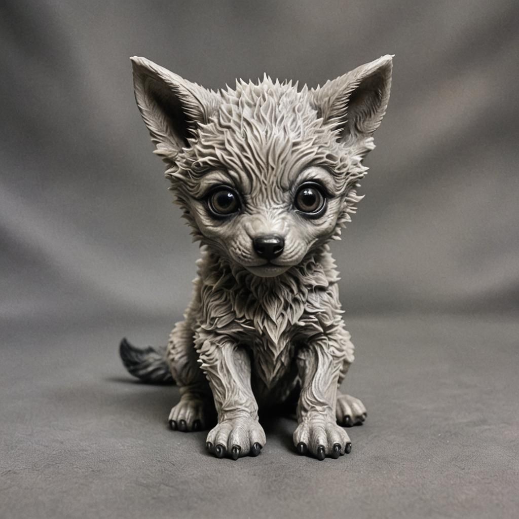 Adorable Alien Baby Wolf Cub Portrait