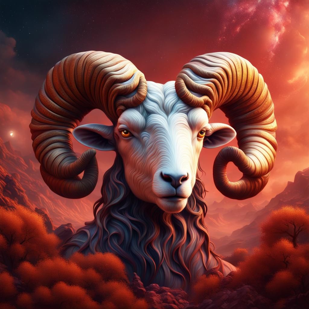 Detailed Aries Horoscope Fantasy Concept Art