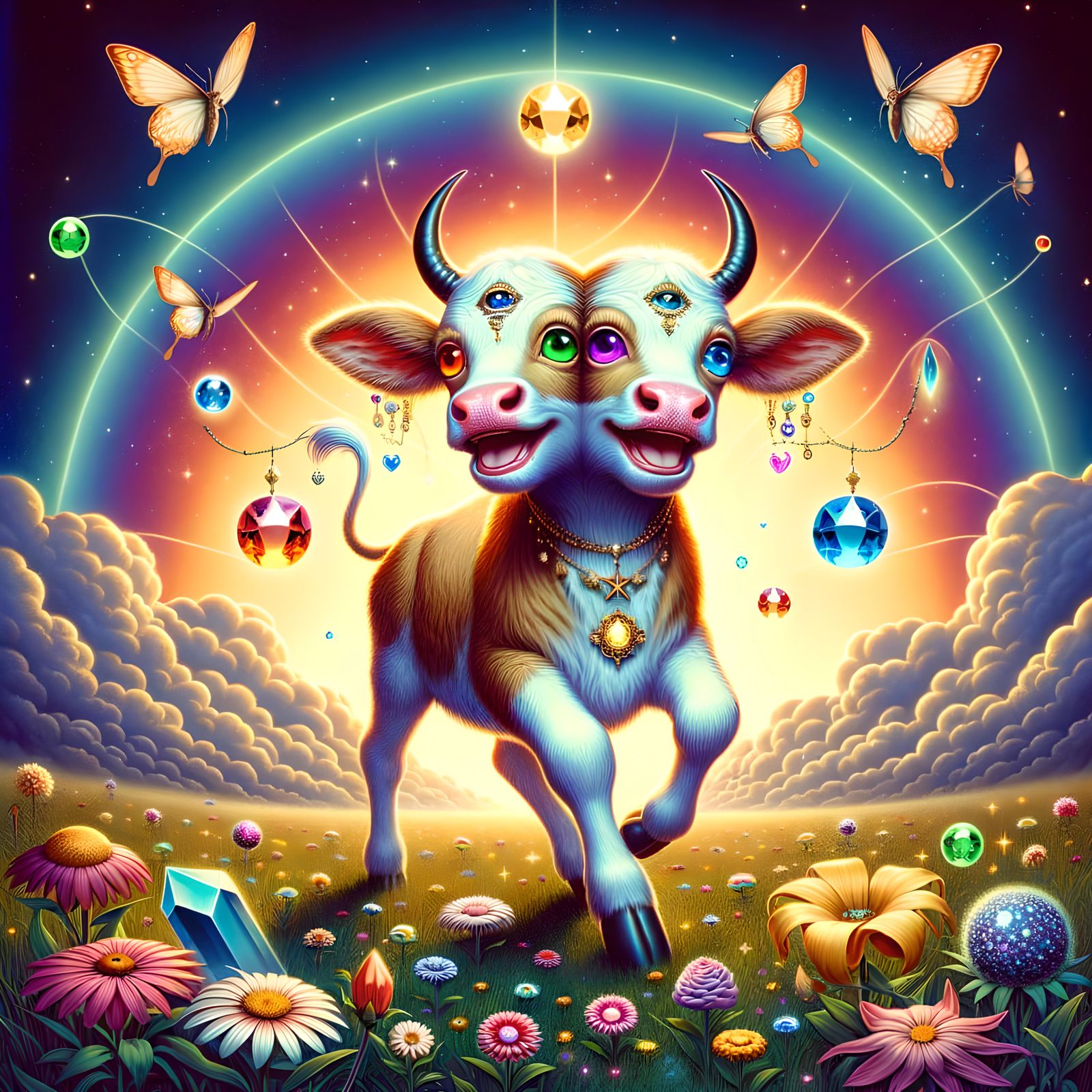 Two-Headed Calf Frolics in Gem Meadow