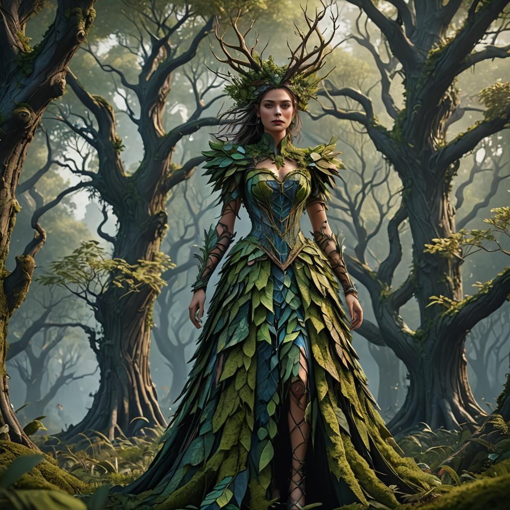 Fantastical Tree Dress Concept Art in 8K