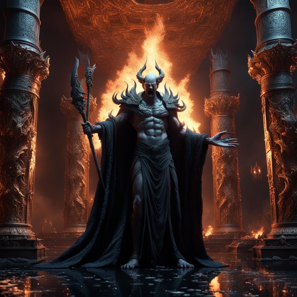 Angry Hades in the Underworld: Photorealistic Render