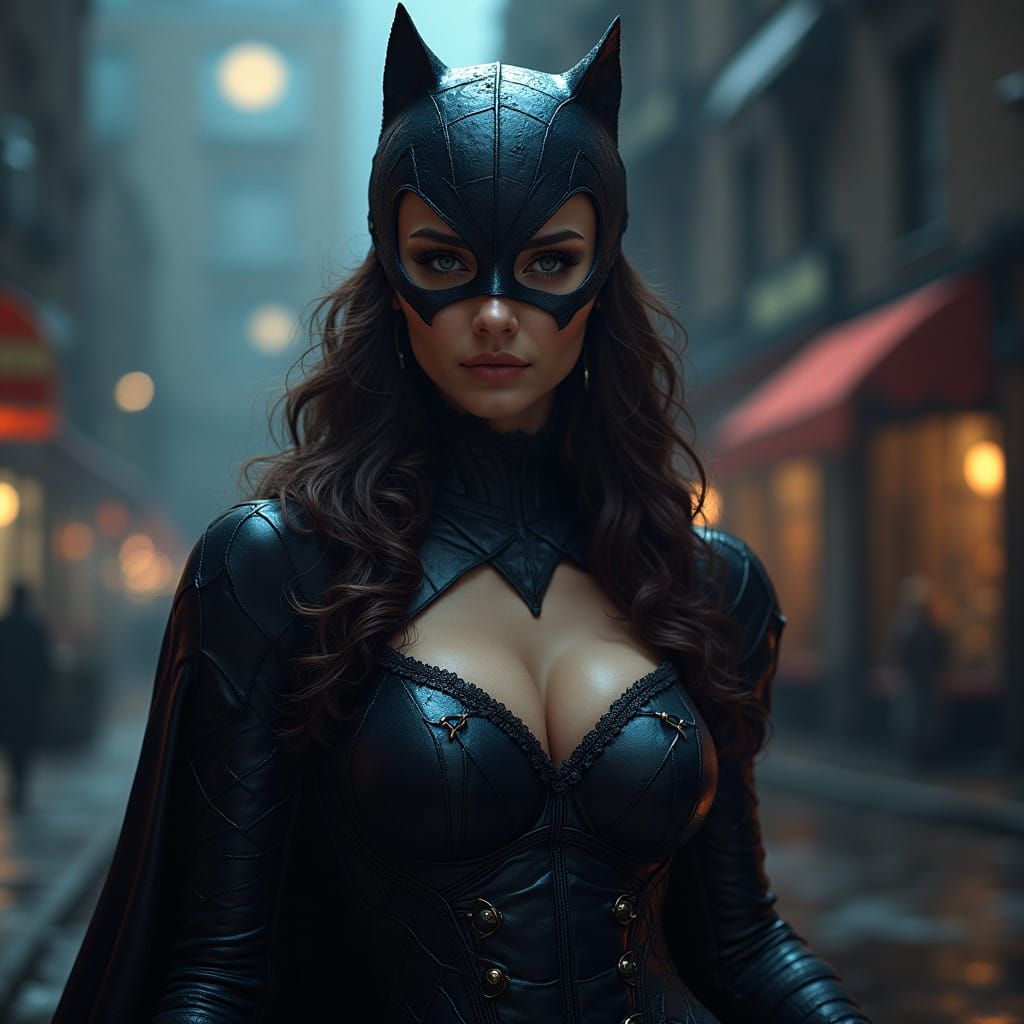 Ethereal Catwoman in Gotham City