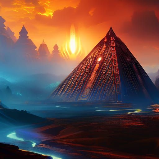 Detailed Pharaoh in Gold, Hyper Maximalist Art