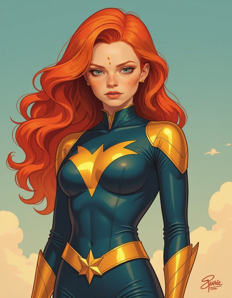 Starfire Alien Princess with Fiery Red Hair