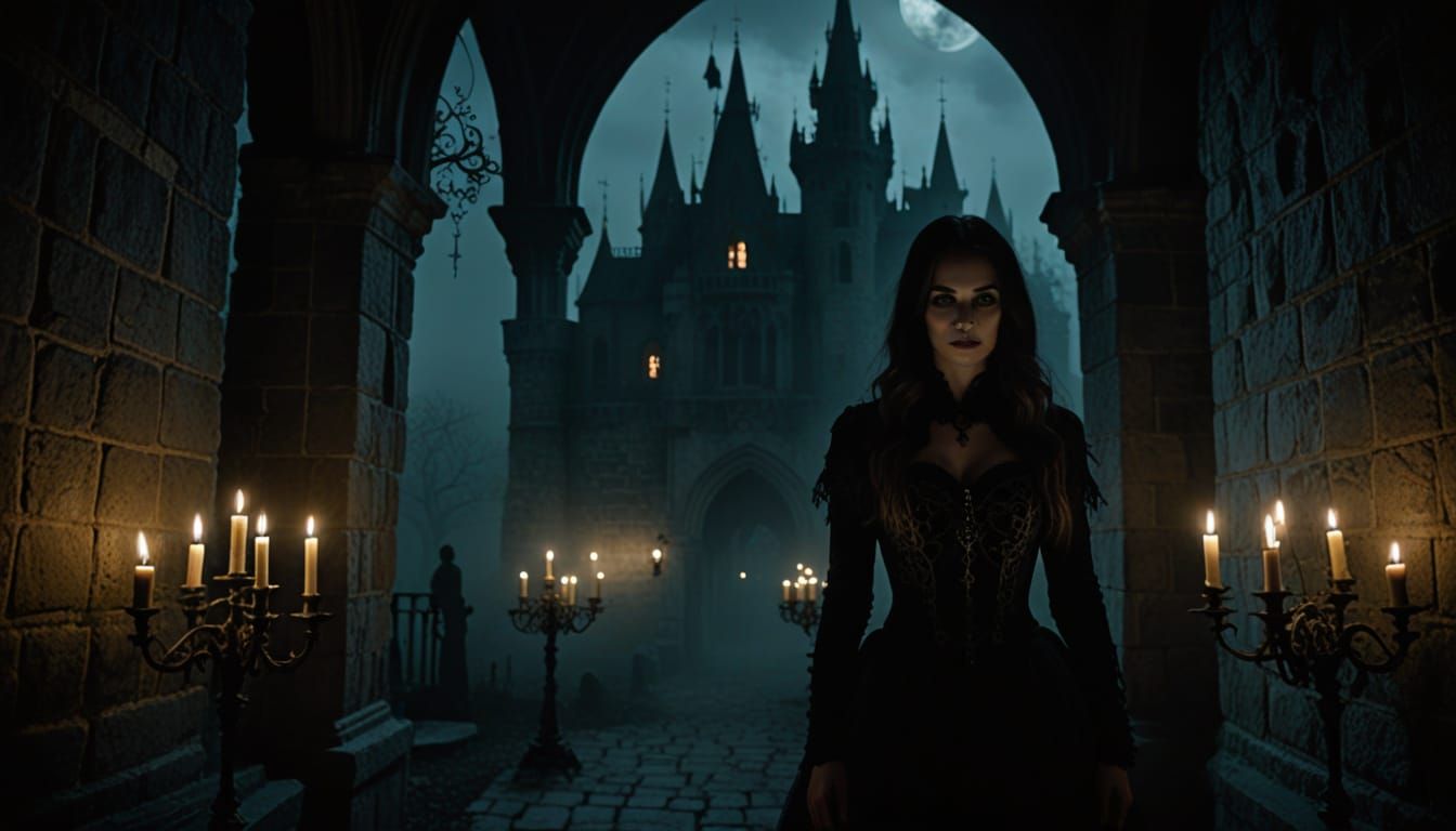 Girl in Dark Castle: Gothic Dark Romanticism