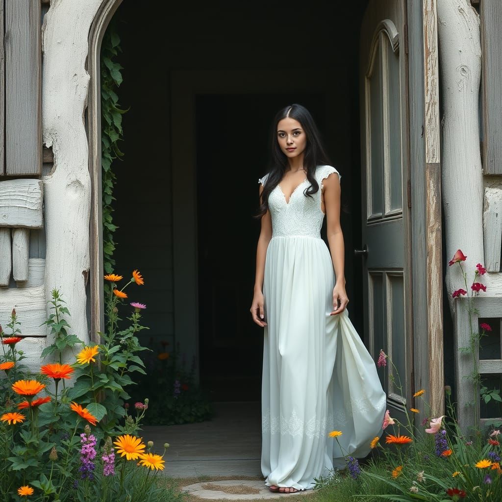 Surrealist Farmhouse Scene in the Style of Dali and Magritte