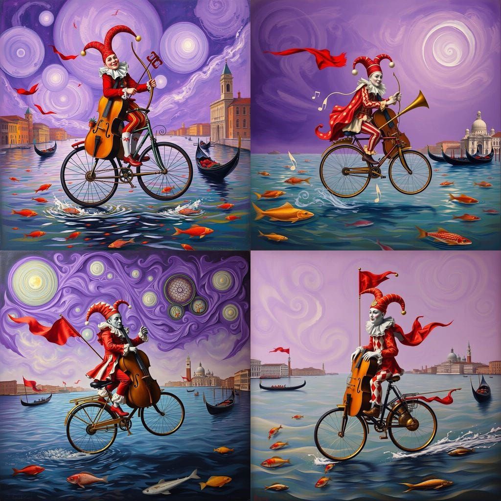 Surreal Jester on Musical Contraption in Venice