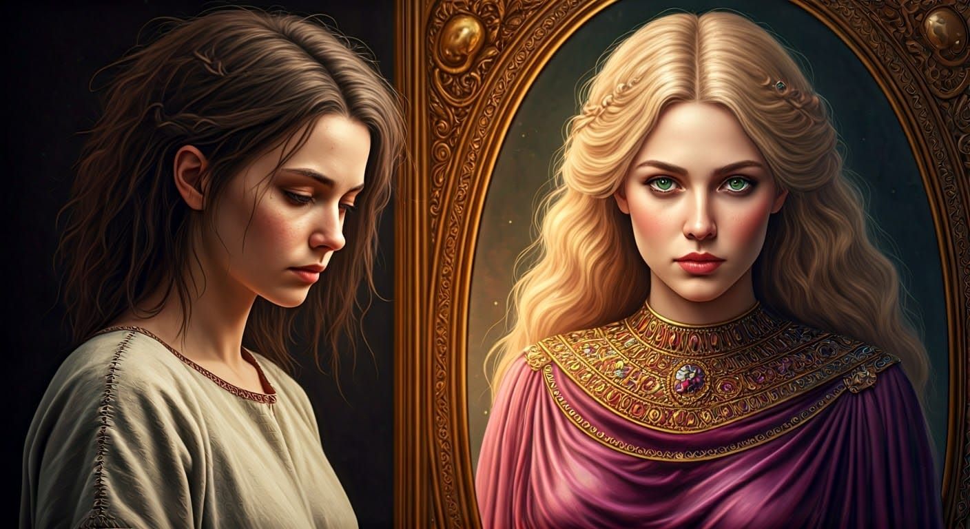 Aphrodite's Scarf: A Fantasy Transformation in Digital Art