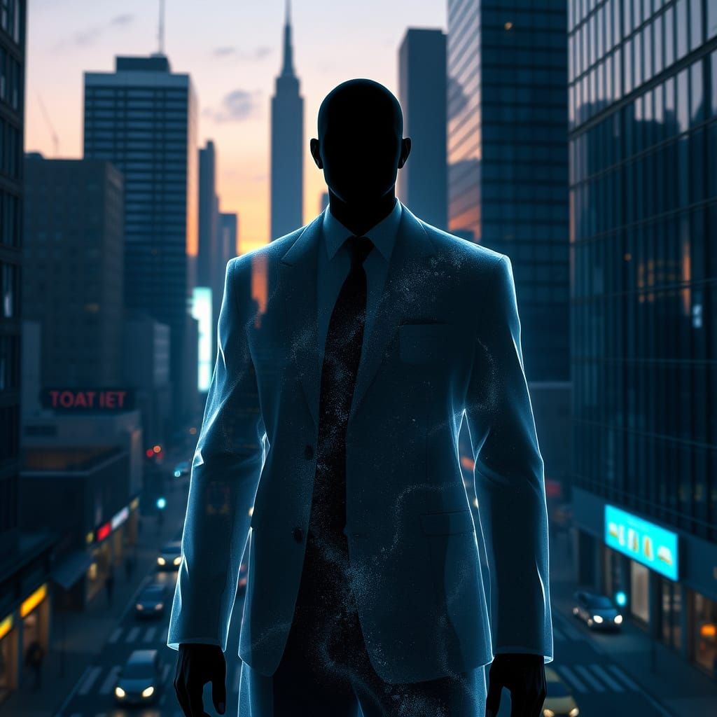 Invisible Figure Emerges from Urban Shadows