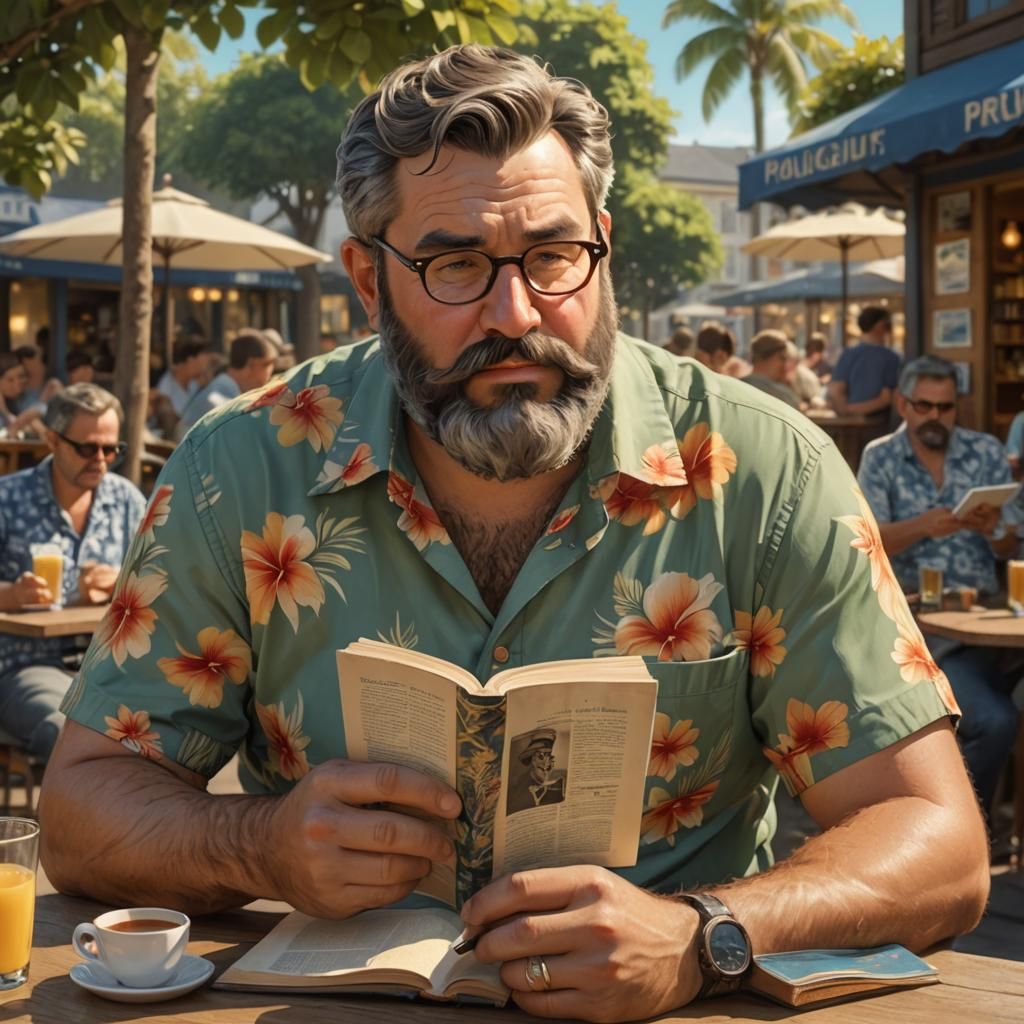 Man Reading Proust in Belgium: a 3D Anime Art