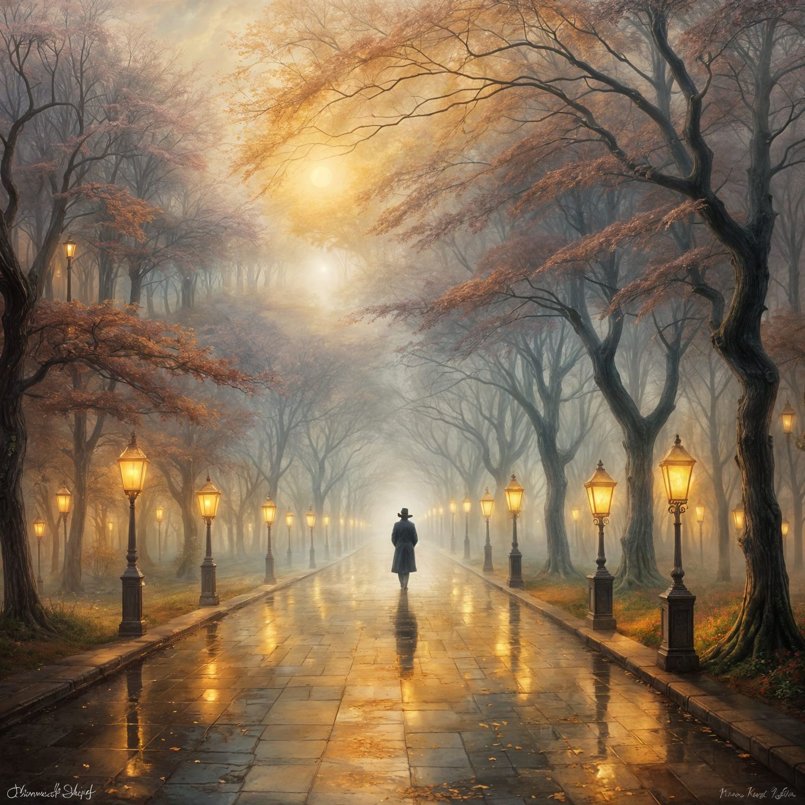 Ethereal Fantasy Landscape in Oil Painting Style