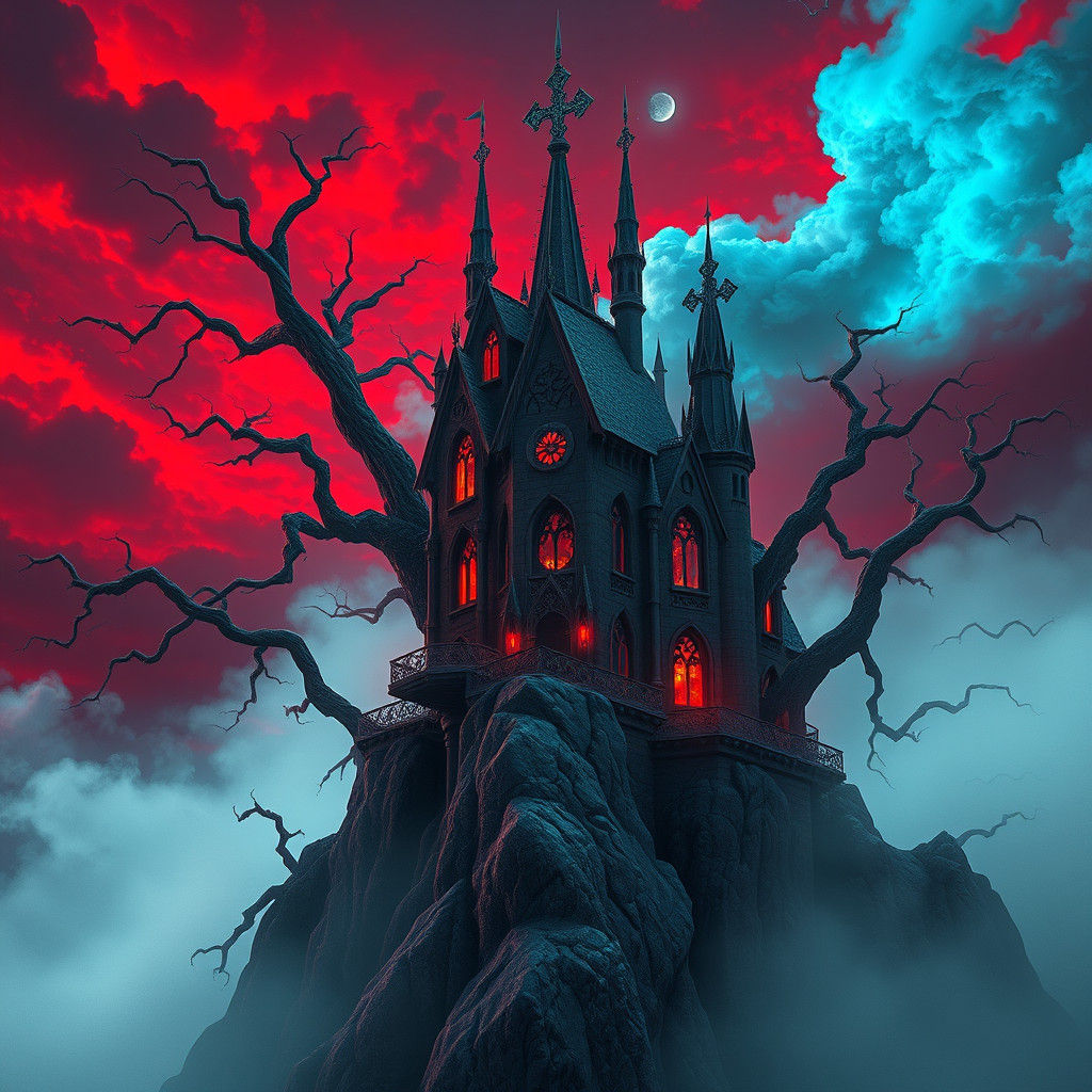 Mystical Devil House on a Mountain, Gothic Architecture
