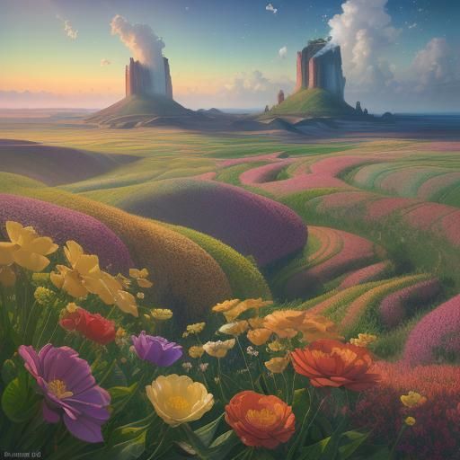 Extravagant Musicians in a Surreal Landscape